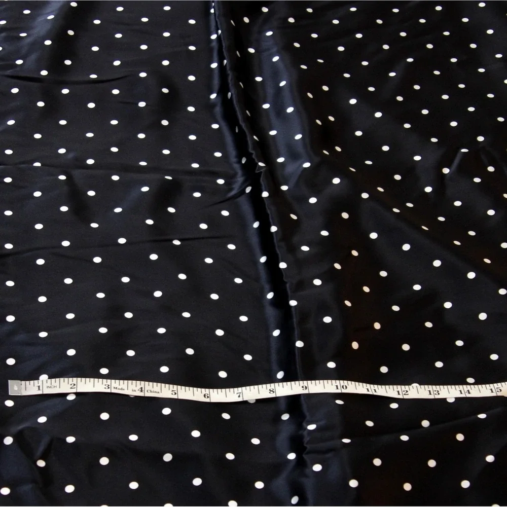 Black White Polka Dot 100 Pure Silk Charmeuse 19mm Fabric By Half Yard 44